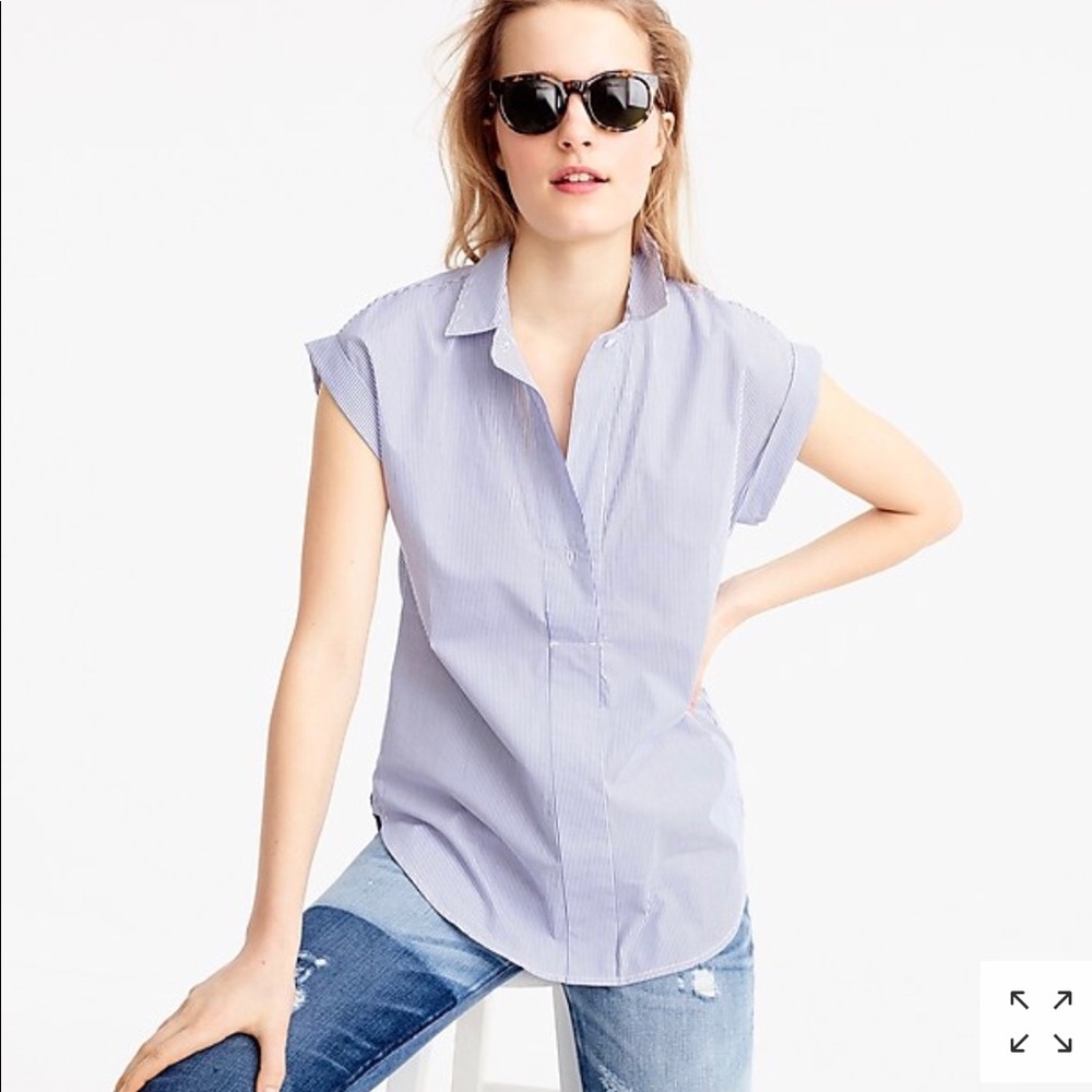J.Crew Short Sleeve Popover Shirt in Stripe